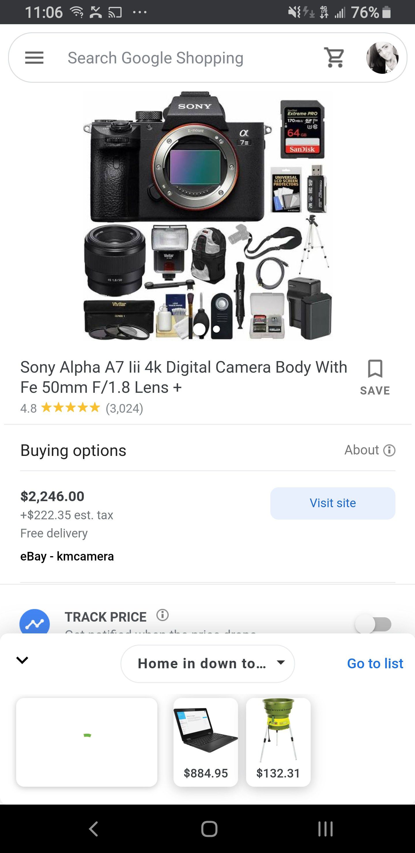 Sony Alpha A7 Digital Camera and Bag