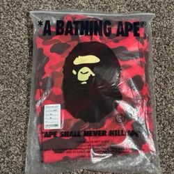 Red And Black Camo Bape Hoodie