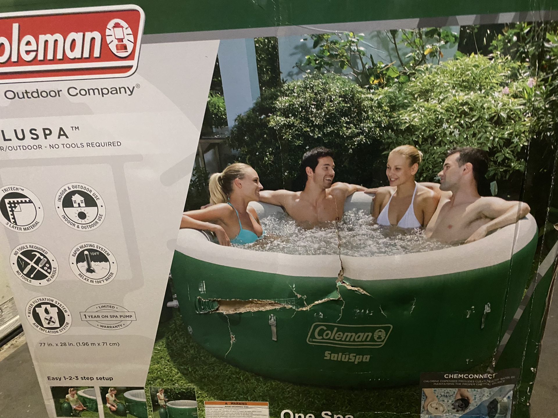 Coleman SaluSpa Inflatable Hot Tub Jacuzzi - Green