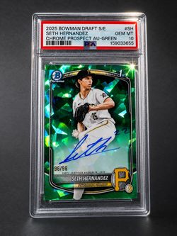 2025 Bowman Green Sapphire Seth Hernandez Auto /99 PSA 10