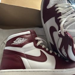 Men’s Burgundy And White 1s 