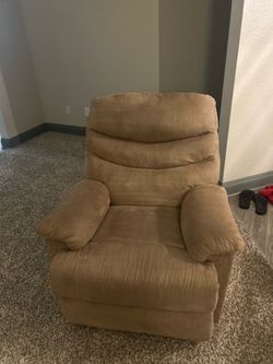 Tan Microfiber Manual Recliner Chair