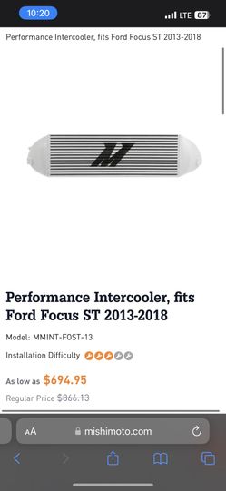 Focus St Mishimoto Intercooler