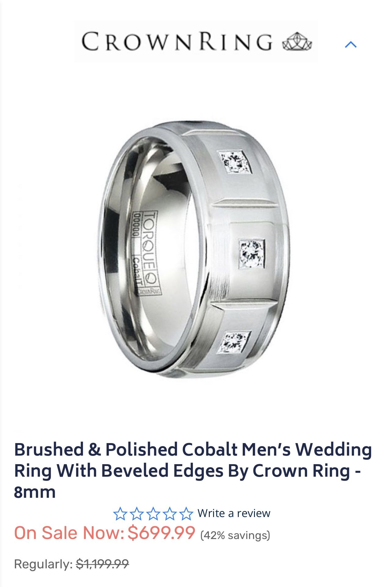 Mens wedding band