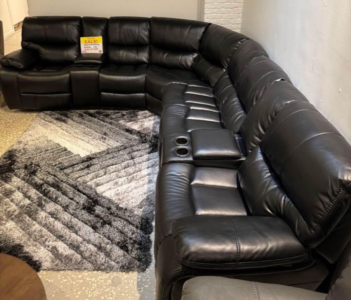 Madrid Black Reclining Sectional $1599
