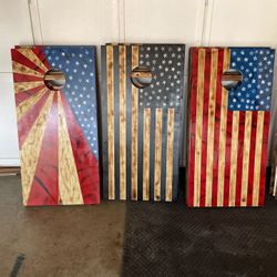Custom American Flag Cornhole Boards