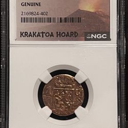 1839 J Netherlands East Indies Cent, Sumatra Island • Utrecht Mint • Dutch Colonial Copper Coin • Krakatoa Volcano Hoard Label • NGC Genuine