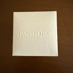 Pandora Jewelry Gift Box For Charms And Rings, White With Black Velvet Lining