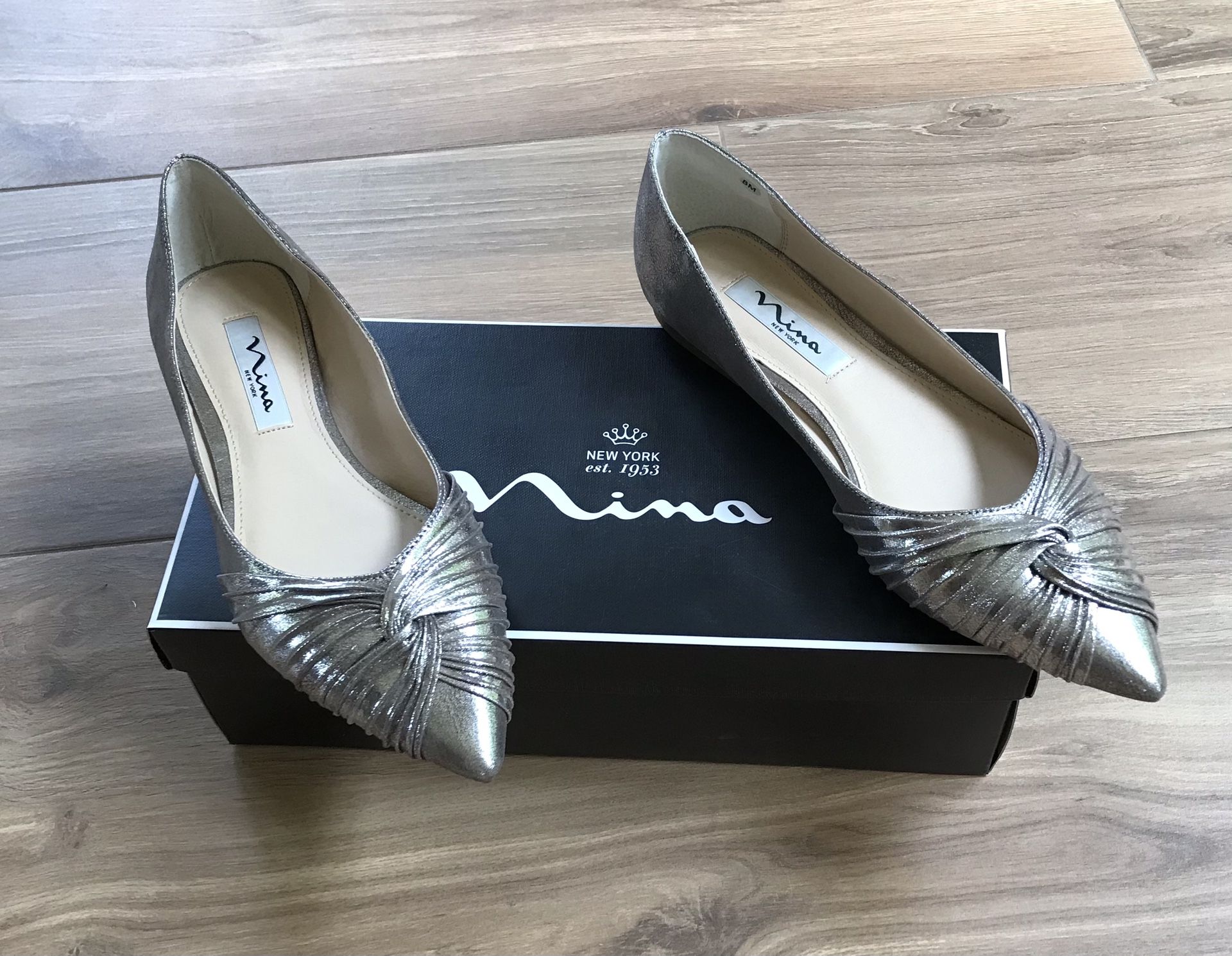 Nina Flats, Beautiful Dusted Silver, Size 8, Never Worn - OBO