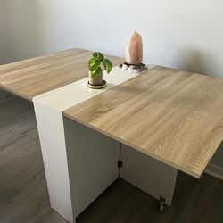 Space-Saving Foldable Dining Table / Desk with Storage & Wheels