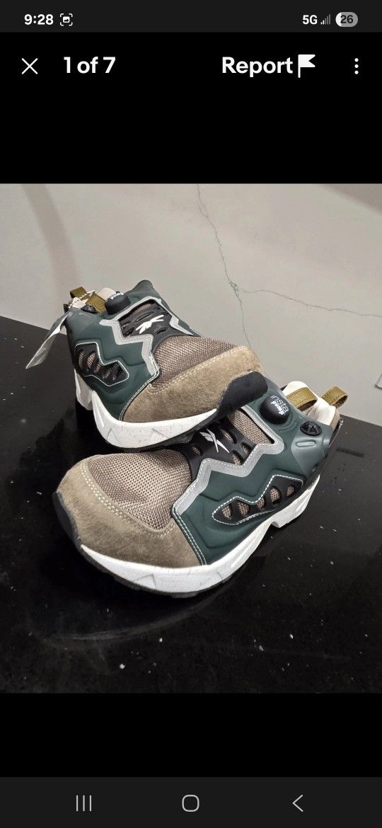 Reebok Sneakers Shoes Insta Pump Fury AR2354 Brown Green Men US 10.5 NEW