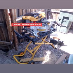 Dewalt 15 Amp Corded 12 in. Double Bevel Sliding Compound Miter Saw with 32-1/2 in. x 60 in. Rolling Miter Saw Stand