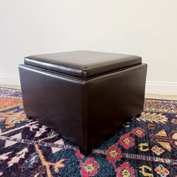 Storage Ottoman with Tray Top