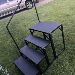 4 Step Stairs 5th Wheel Stair Hot Tub Steps Outdoor RV Step Ladder Support Economy Stair Riser Quick Eases Boarding and Exitingfor RVs and Travel Camp