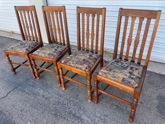 4x wooden (oak) dining chairs