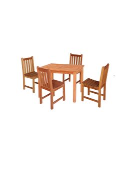 New 5-piece teak outdoor 4’ dining set