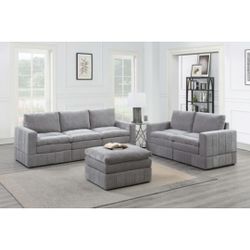 Gray Sofa And Love Seat Set 