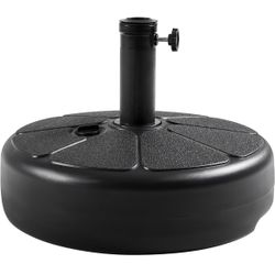 22L Umbrella Base Stand - Round Water & Sand Filled Plastic Free-Standing Umbrella Base w/Built-in Handle & Anti-Slip Design for Outdoor/Lawn/Garden/B