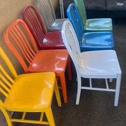 🌈 RAINBOW METAL CHAIRS — BOLD, FUN, & ONE OF A KIND! 🌈