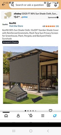 90% sunshade cloth mesh great for garden patio dog kennels and much more 12x20ft  New pick up in pomona $40