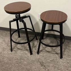 Adjustable Wood/Metal Stools