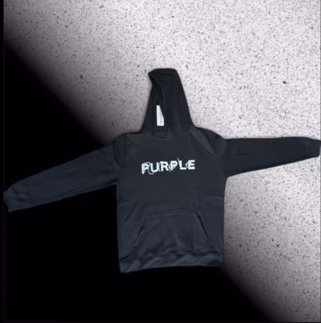 Black Color Purple Brand Hoodie Size S
