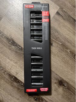 Icon 13pc 3/8 Deep Impact Sockets (metric)