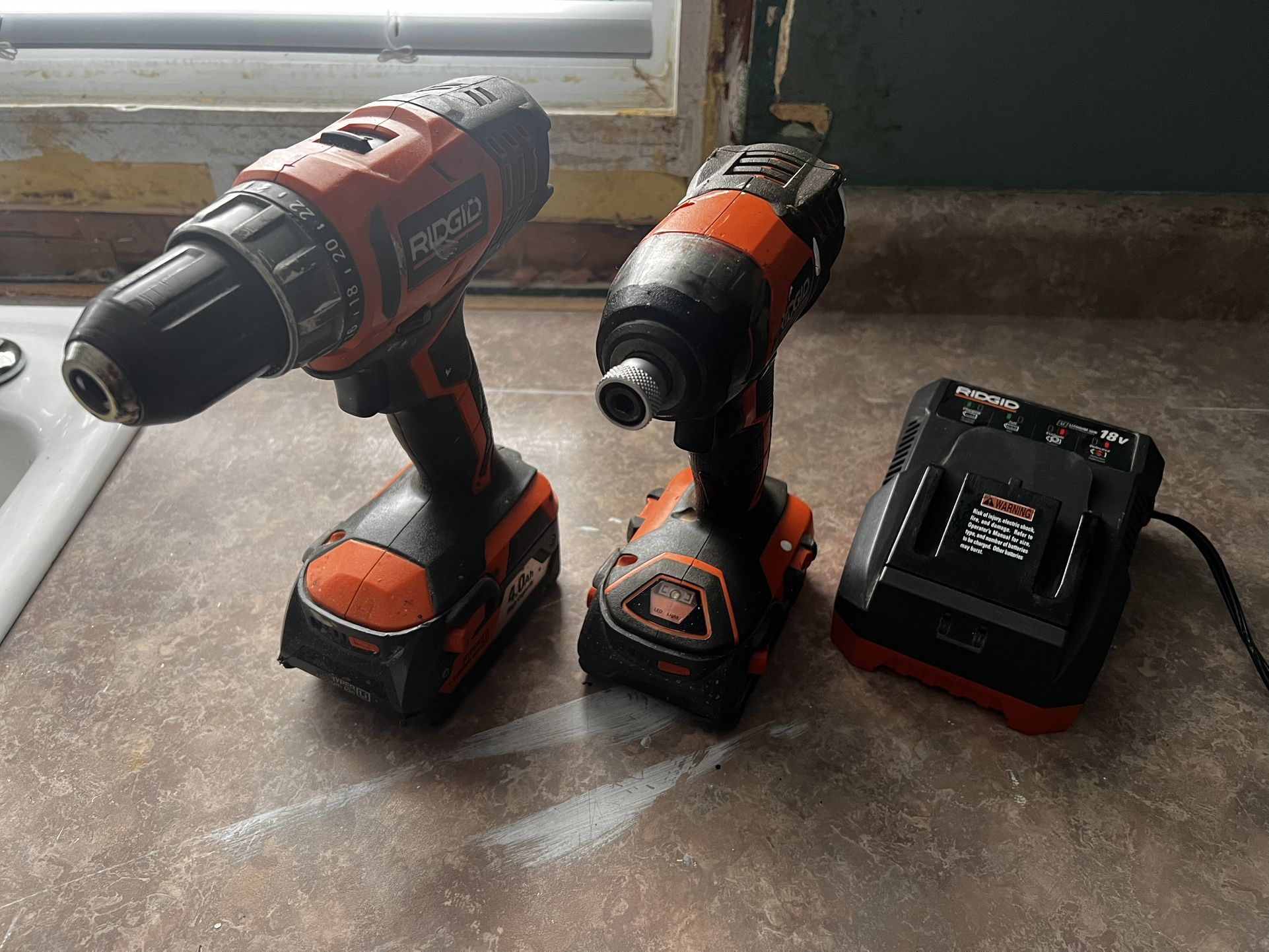 18v Ridged Drill Set