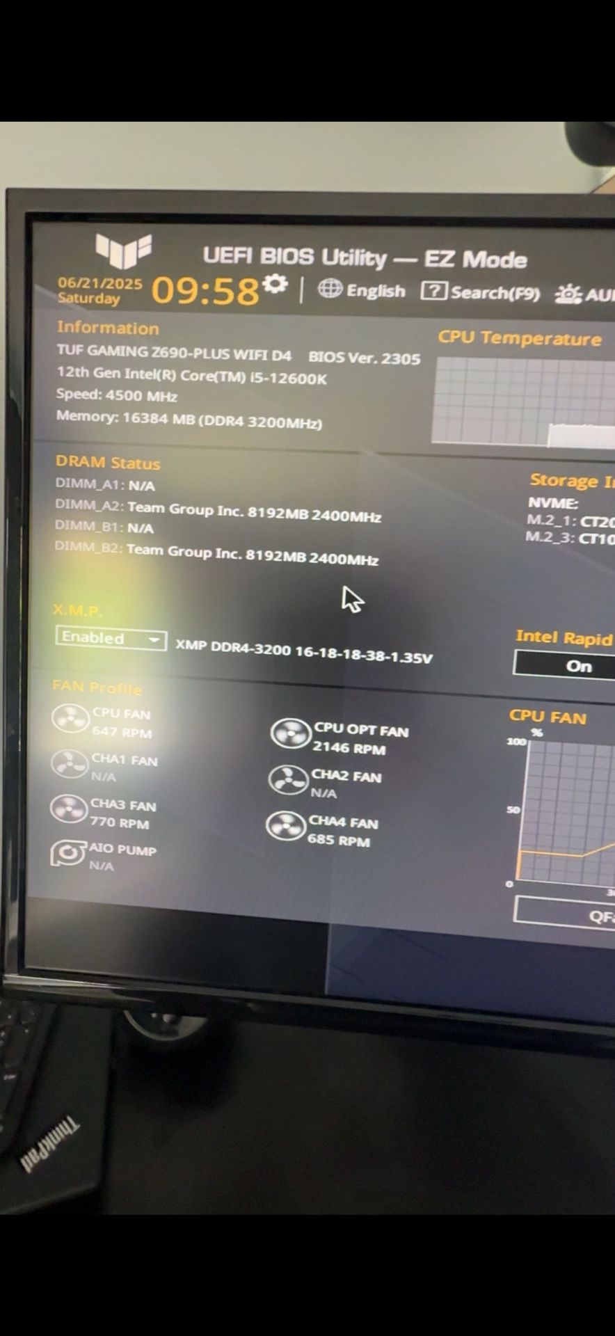 (Rare) Asus TUF GAMING Z690-PLUS WIFI D4 ATX LGA1700 Motherboard