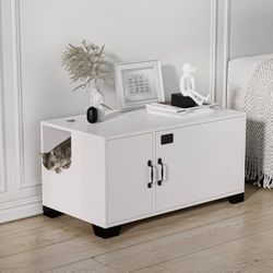 Hidden Cat Litter Box Enclosure with doors