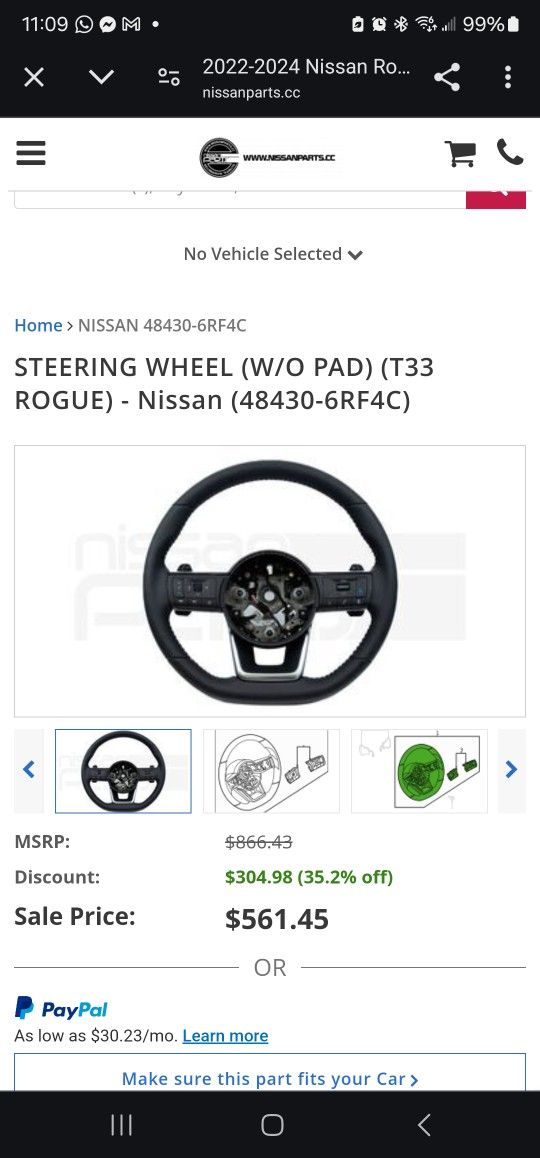Steering Wheel NISSAN PATHFINDER 22