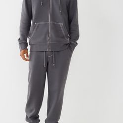 New Authentic True Religion Big T Logo Jogger Pants Grey Steel Color Sizes L-2XL