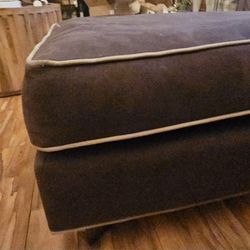 Charcoal Black Faux Suede Ottomon - Raymour & Flanigan