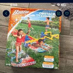 BANZAI 2-IN-1 OBSTACLE COURSE WATER SLIDE