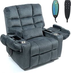 Oversized Zero Gravity Power Lift Recliner Chair for Elderly Adults Electric Lay Flat Recliner Triple Motor with Heat and Massage, Adjustable Seat Hei