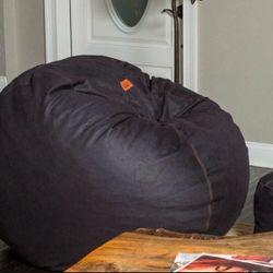 CordaRoy’s Queen Chair Bean Bag- Black Faux Leather