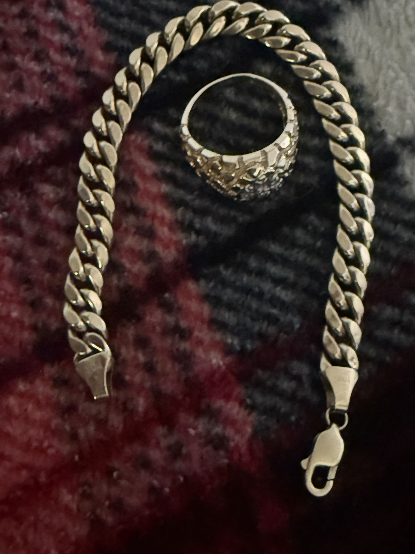 Set Bracelet And Ring Cuban Bracelet 10k Gold Ring 14k Gold