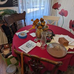 Round Dining Table And Mismatched Chairs