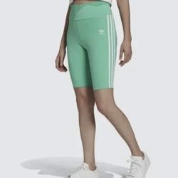 Women’s adidas hi-res green biker shorts