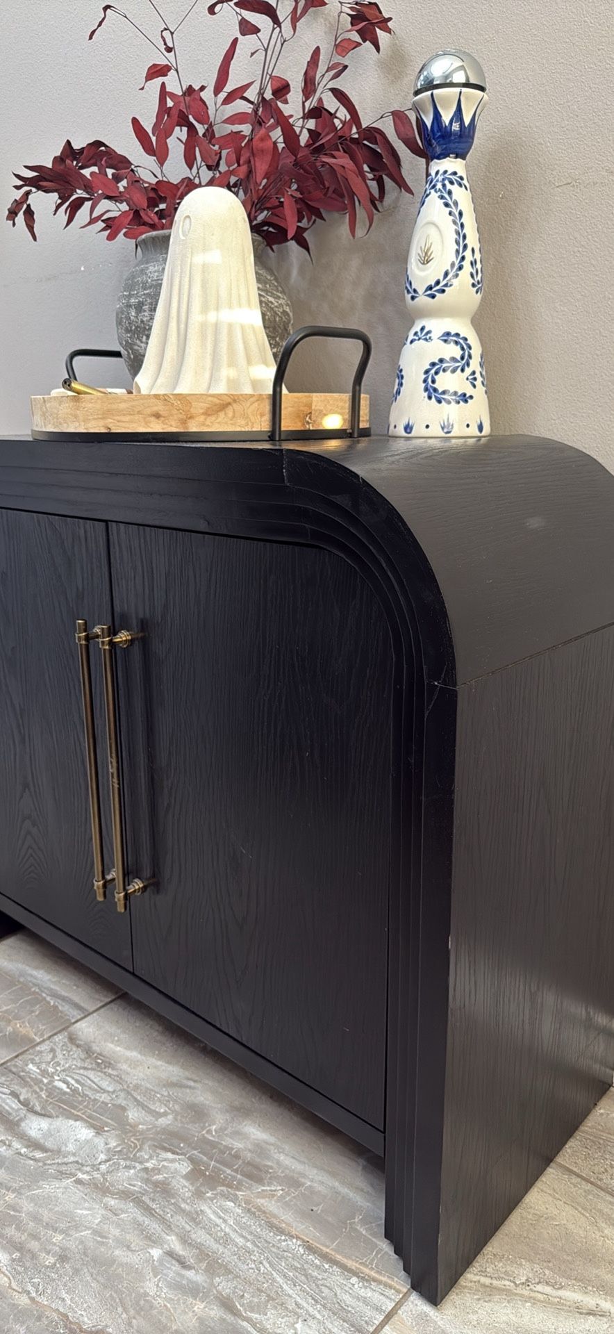Black Wood Storage Cabinet