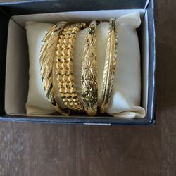 Buy 4 BRACELETS GET FREE RING: 18k GOLD PLATED BRACELETS