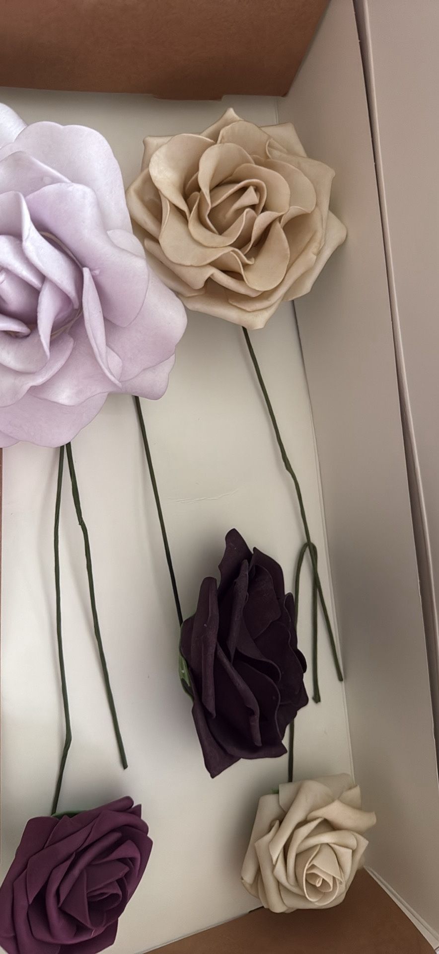 Ling's moment Fake Flowers Box, Artificial Faux Greenery Stems Silk Olive Leaves Foam Rose for Wedding Bouquets Centerpieces Decorations Backyard Flor