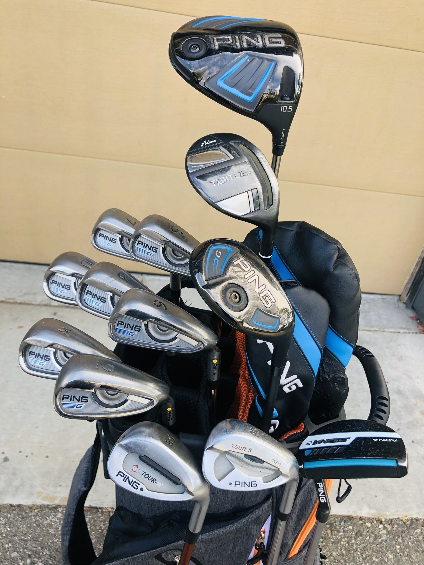 Ping G Series Golf Set Irons 5-PW, GW with Steel Shafts, Ping G Series Driver