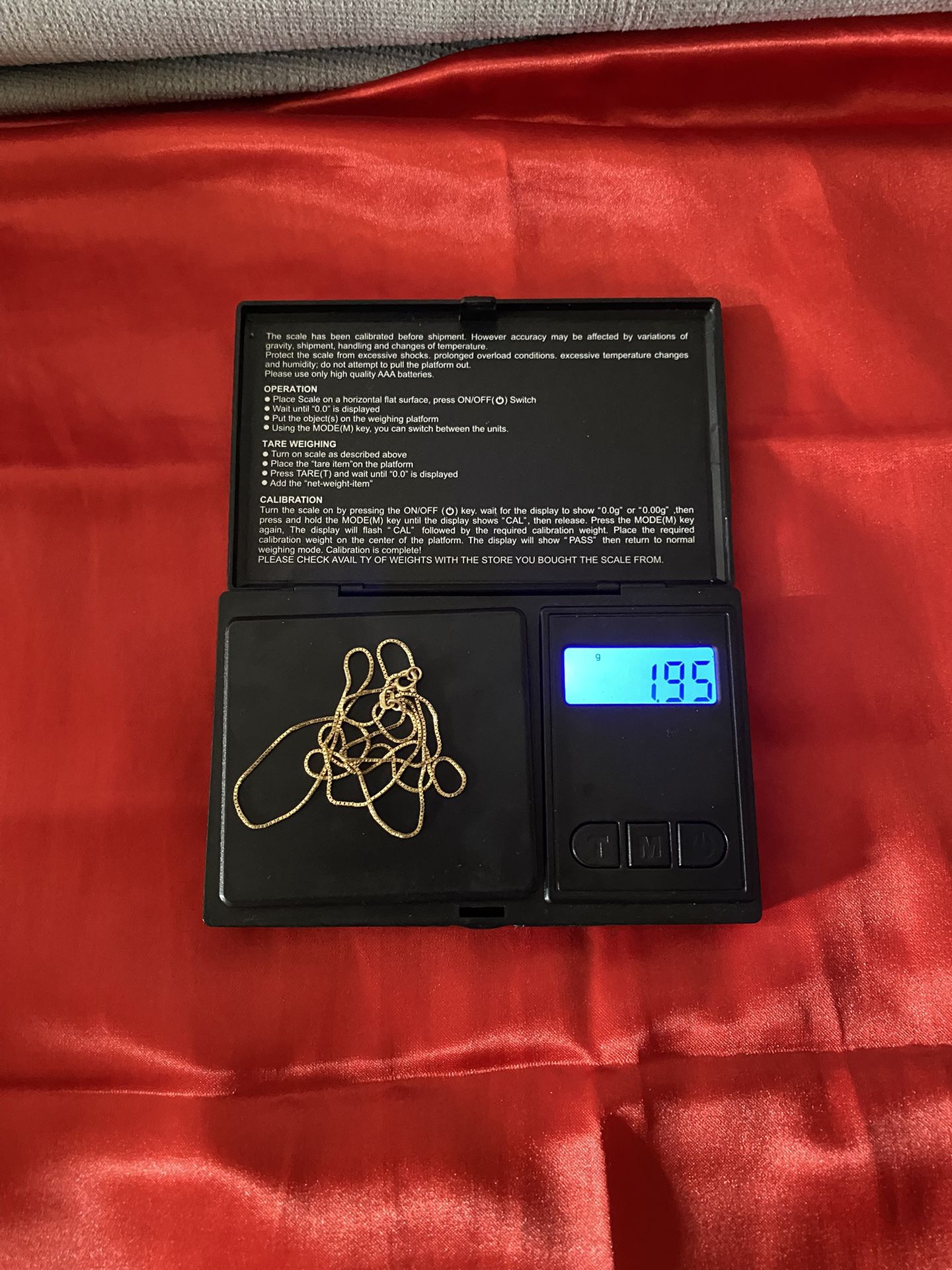 14K Italy Yellow Gold Box Link Chain