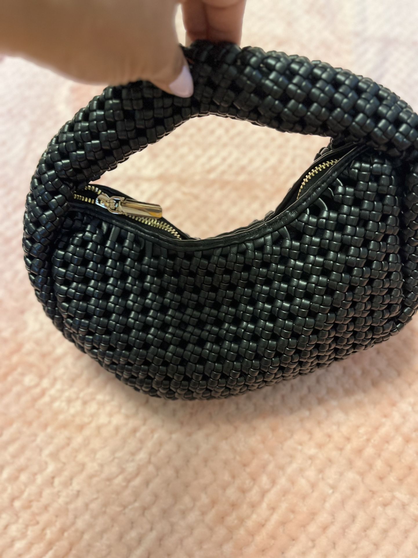 Sincerely Jules Woven Black Clutch Handbag