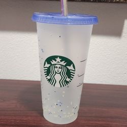 Starbucks Reusable Venti Frosted Cold Cup with Blue Lid/multicolor Straw2