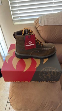 WOLVERINE MENS, SIZE 9 WIDE STEEL-TOE