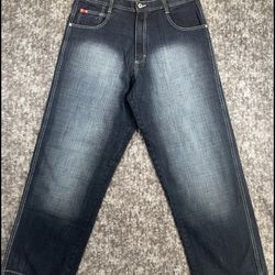 Blue washed south poles jeans