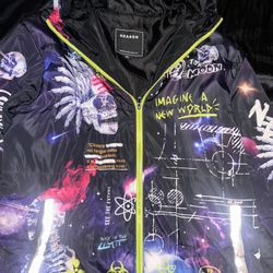 Reason Puffer Jacket Galaxy Print 