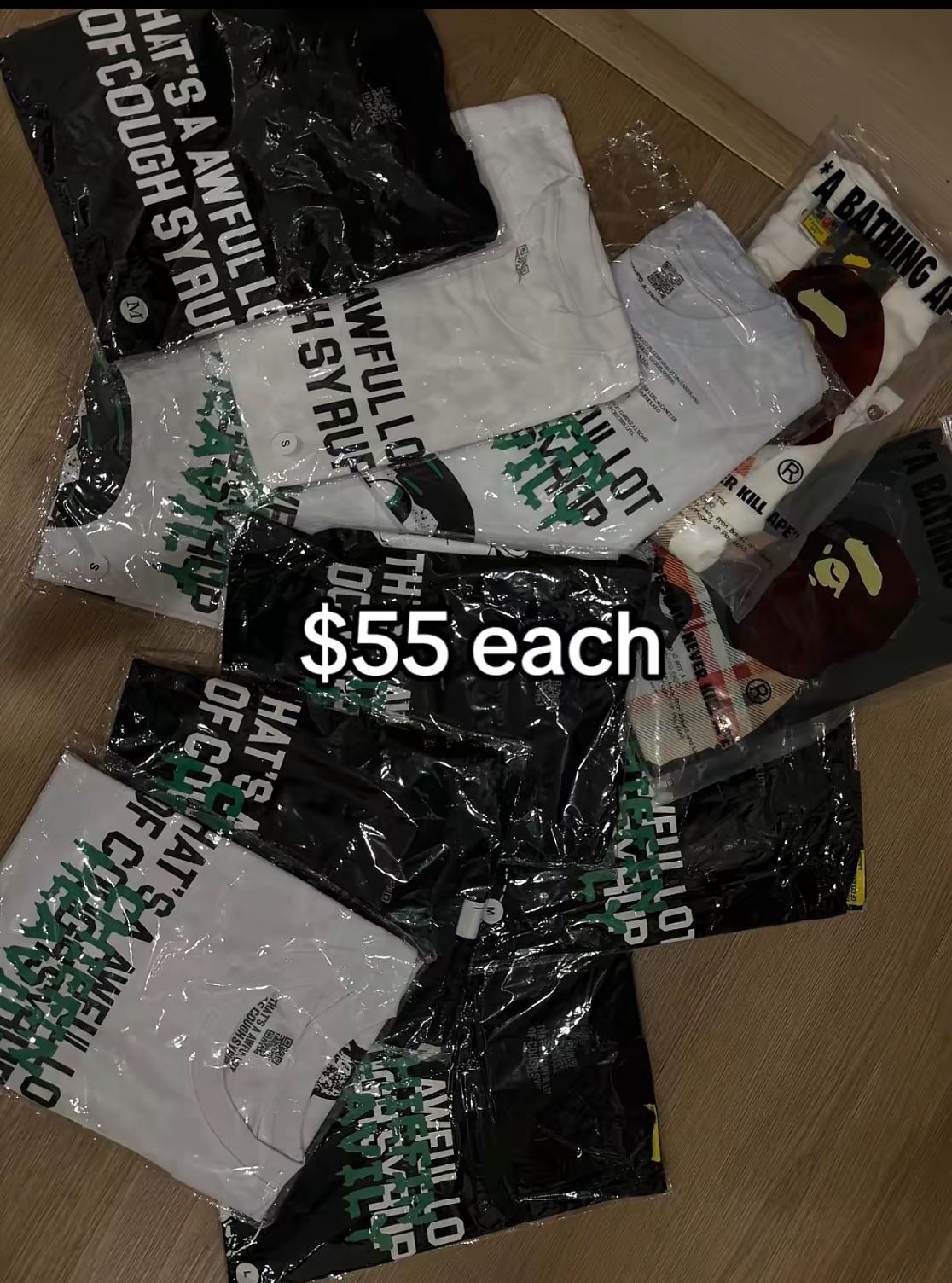 Cough Syrup& Bape Tees/shirts